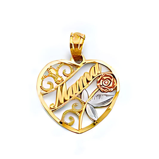 14K SOLID Gold Mothers Day Pendant Q