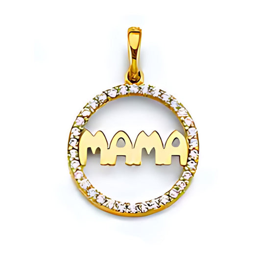 14K SOLID Gold CZ Mothers Day Pendant P