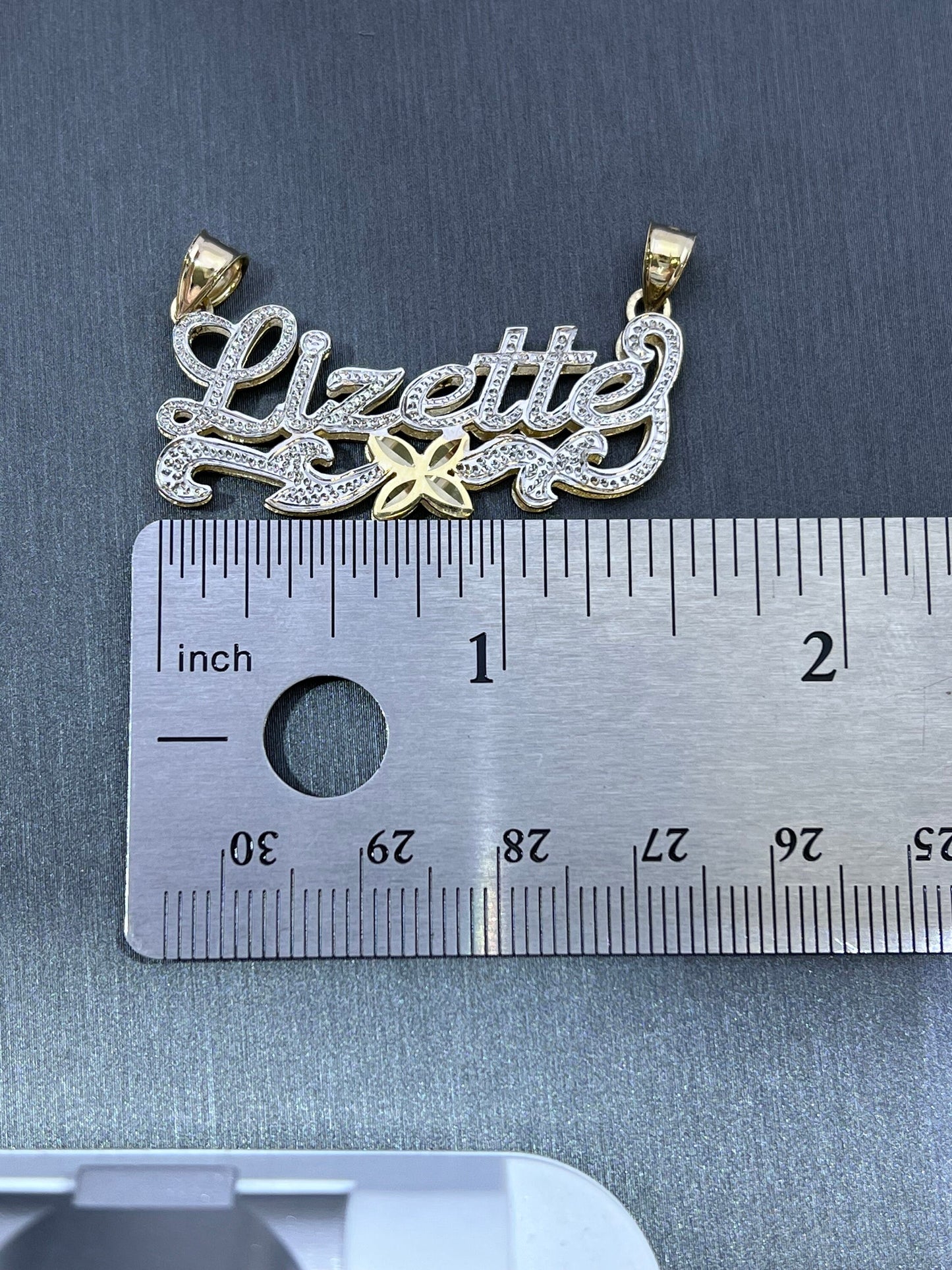 10K or 14K Gold Personalized Double Name Pendant