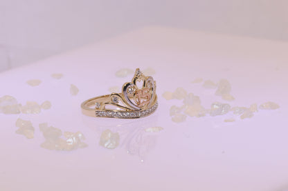 14K Gold 15 Anos Quinceanera Crown Ring Y