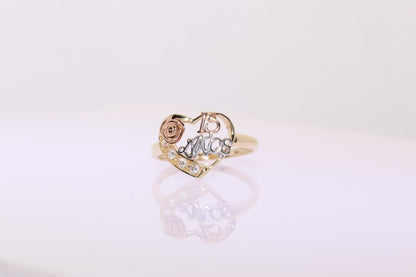 14K Gold 15 Anos Quinceanera Flower Ring B