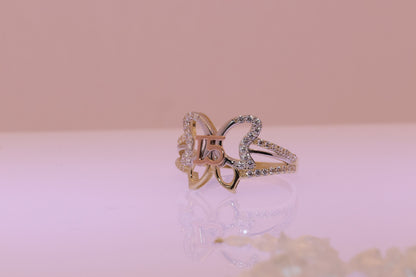 14K Gold 15 Anos Quinceanera Butterfly Ring A