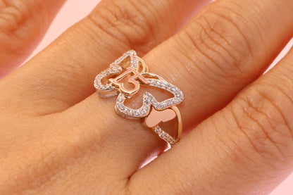 14K Gold 15 Anos Quinceanera Butterfly Ring B