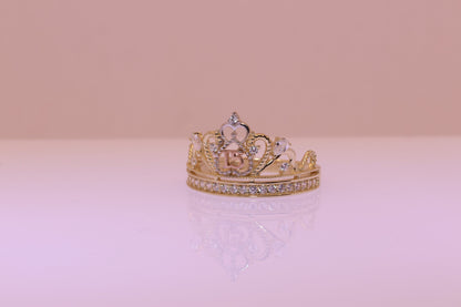 14K Gold 15 Anos Quinceanera Crown Ring D