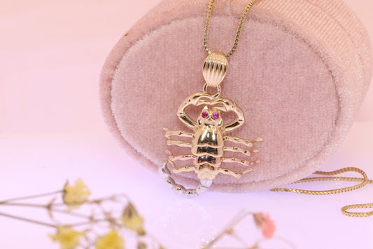 14K Tri Color Scorpion Pendant B