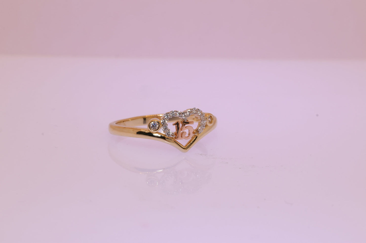 14K Gold 15 Anos Quinceanera Star Ring A