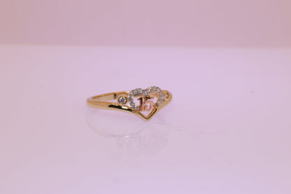 14K Gold 15 Anos Quinceanera Star Ring A