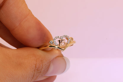 14K Gold 15 Anos Quinceanera Star Ring A