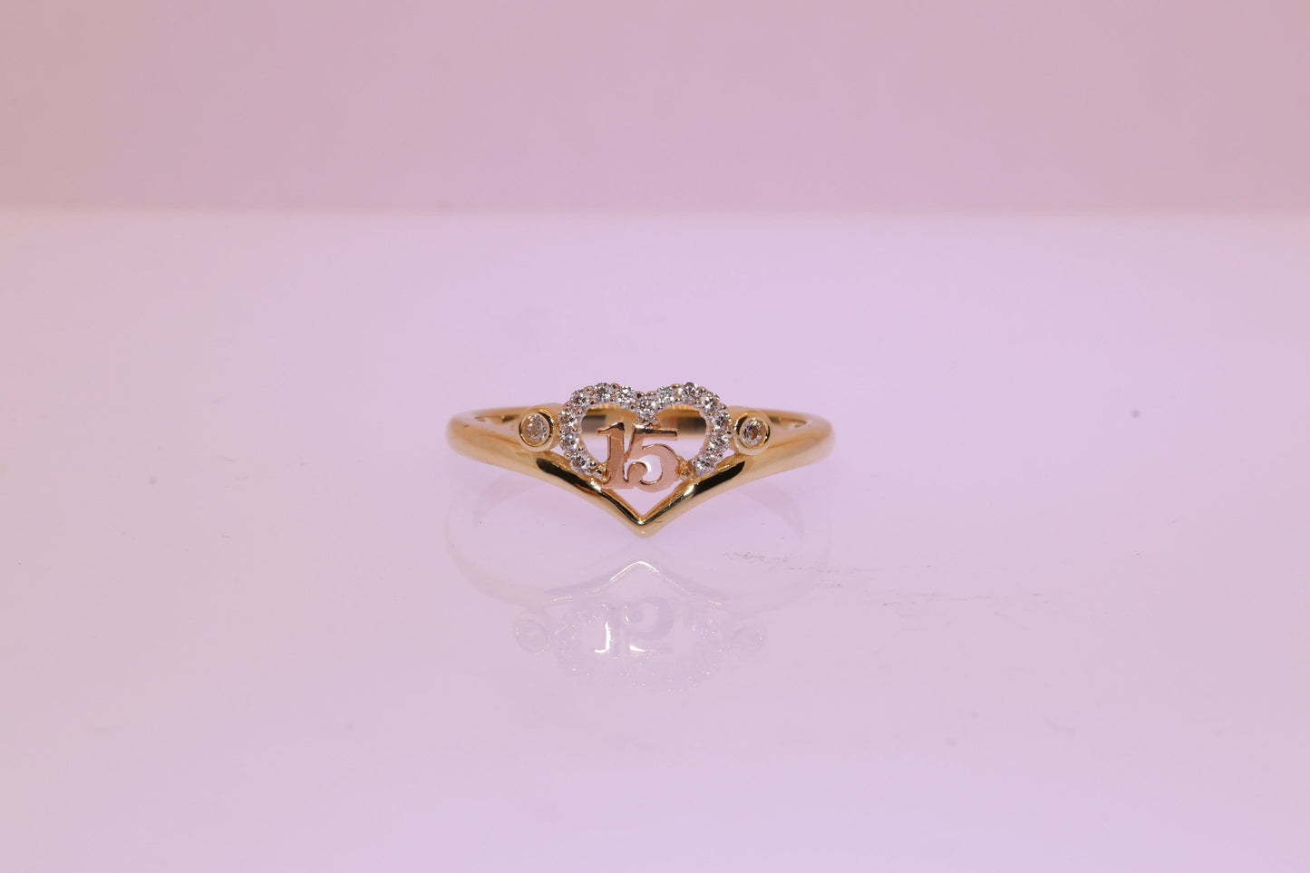 14K Gold 15 Anos Quinceanera Star Ring A