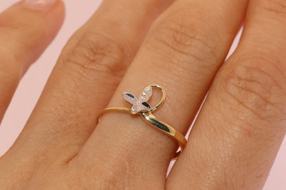 14k Gold Butterfly Ring