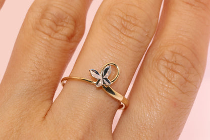 14k Gold Butterfly Ring