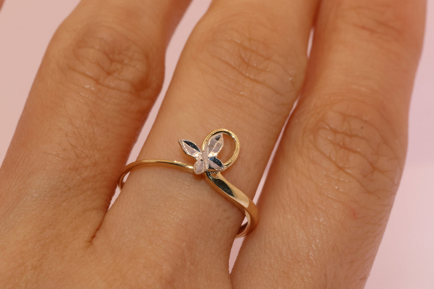 14k Gold Butterfly Ring