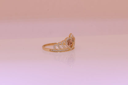 14K Gold 15 Anos Quinceanera Crown Ring Z