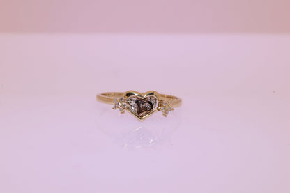 14K Gold 15 Anos Quinceanera Heart Ring B