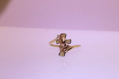 14k Solid Gold Praying Hands Ring A