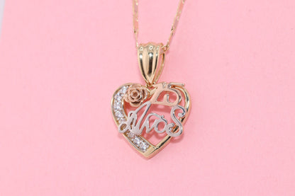 14K Gold 15 Anos Quinceanera Pendant D