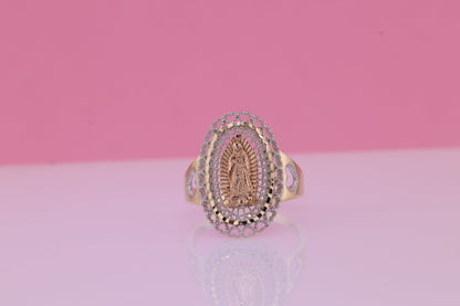 14k Solid Gold Virgin Mary Virgen Maria Lady Guadalupe Ring N