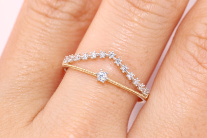 14k Gold Cubic Stacking Ring