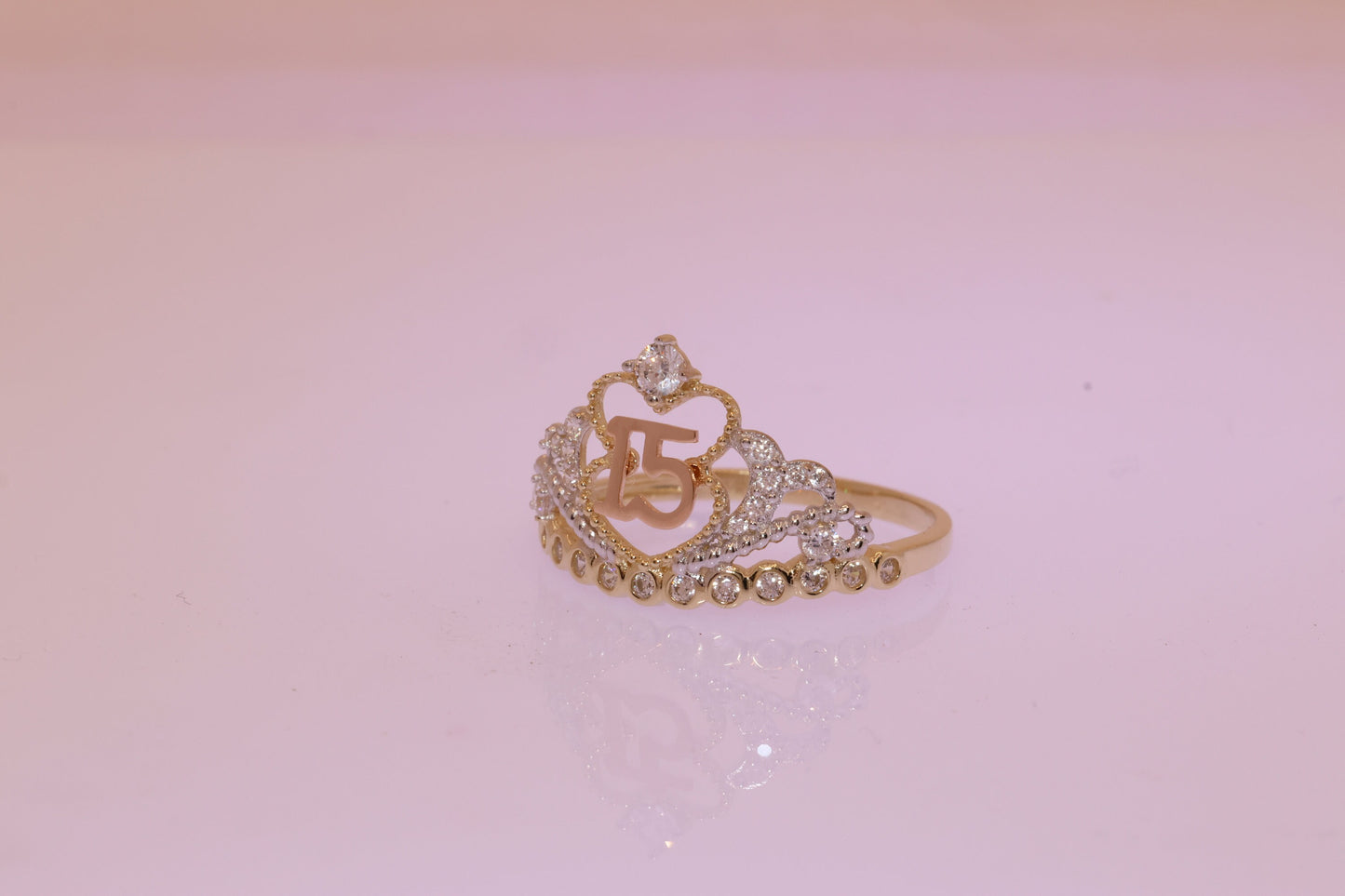 14K Gold 15 Anos Quinceanera Ring C