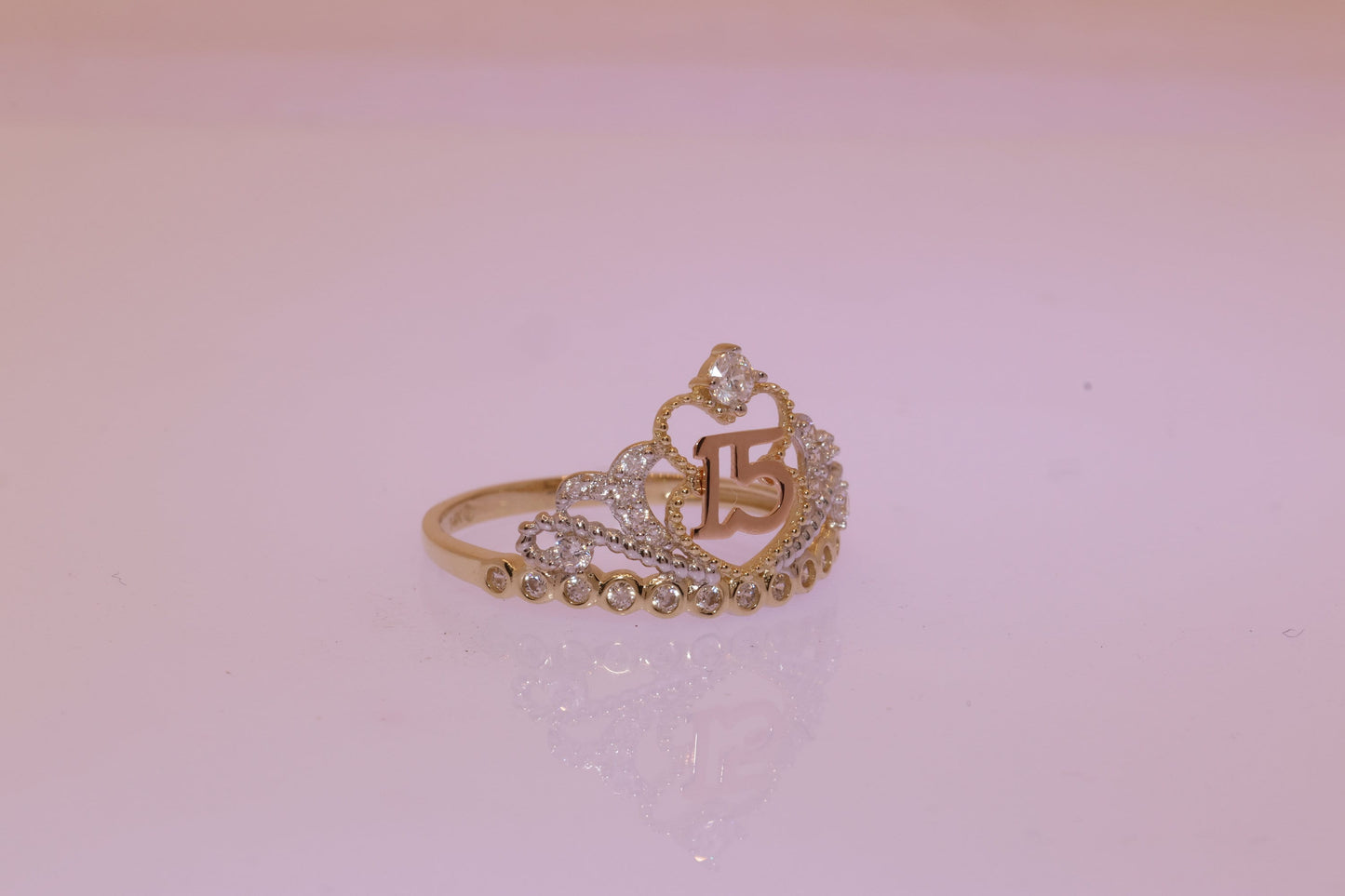 14K Gold 15 Anos Quinceanera Ring C