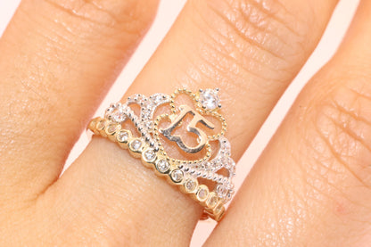 14K Gold 15 Anos Quinceanera Ring C