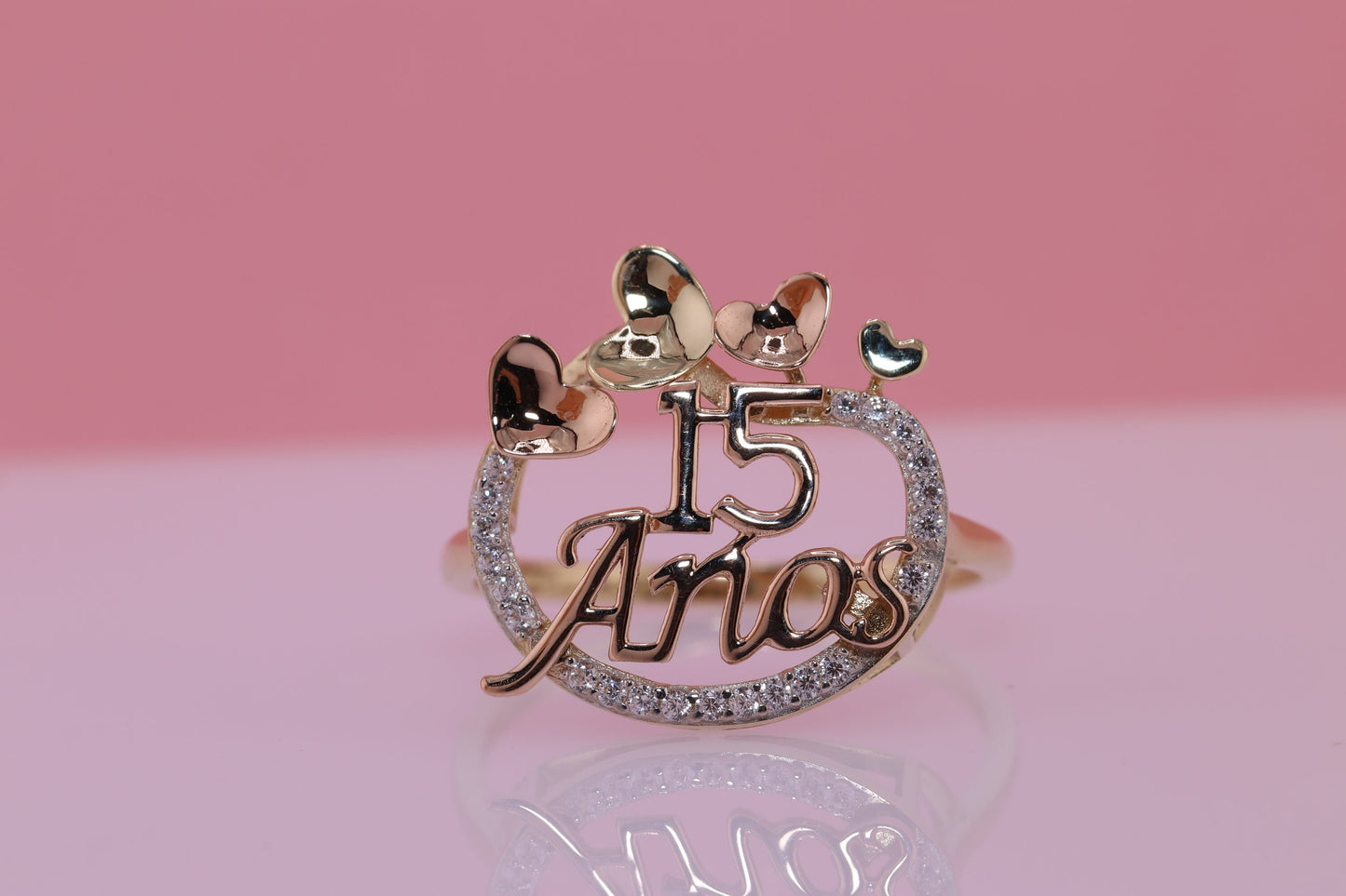 14K Gold 15 Anos Quinceanera Ring B