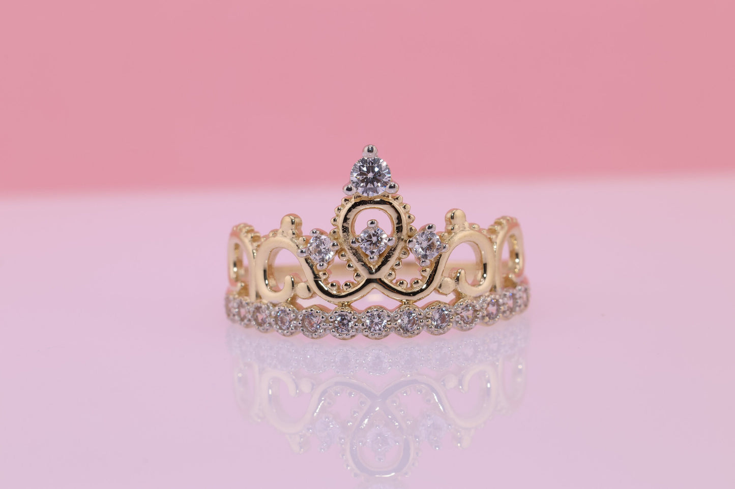 14K Gold 15 Anos Quinceanera Crown Ring N