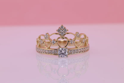 14K Gold 15 Anos Quinceanera Crown Ring K