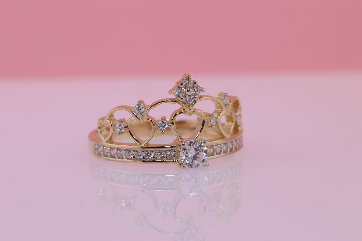 14K Gold 15 Anos Quinceanera Crown Ring K