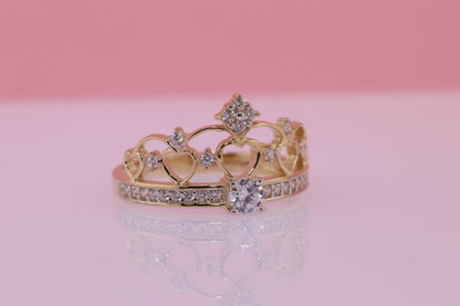 14K Gold 15 Anos Quinceanera Crown Ring K