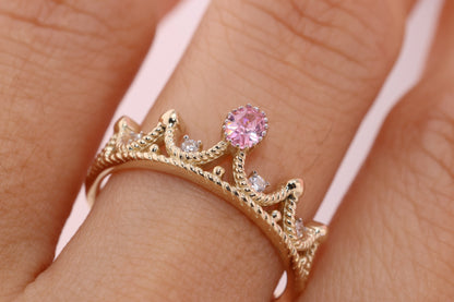 14K Gold 15 Anos Quinceanera Crown Ring J