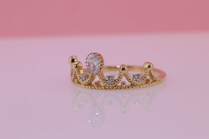 14K Gold 15 Anos Quinceanera Crown Ring I