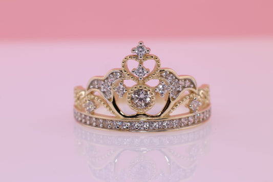 14K Gold 15 Anos Quinceanera Crown Ring G