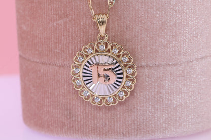 14K Gold 15 Anos Quinceanera Pendant B