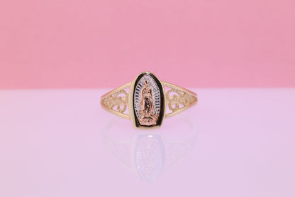 14k Solid Gold Virgin Mary Virgen Maria Lady Guadalupe Ring I