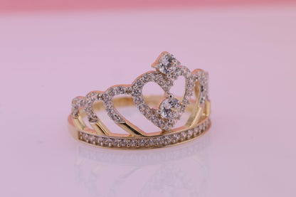 14k Gold Princess Tiara Princess Ring A