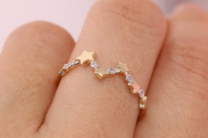 14k Gold Tiny Star Stacking Ring