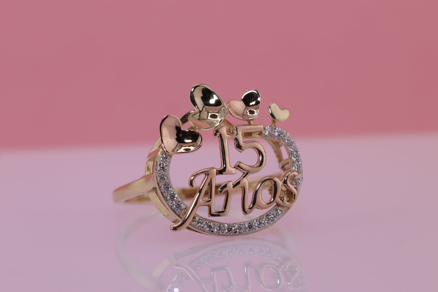 14K Gold 15 Anos Quinceanera Ring B