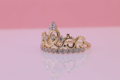 14K Gold 15 Anos Quinceanera Crown Ring N