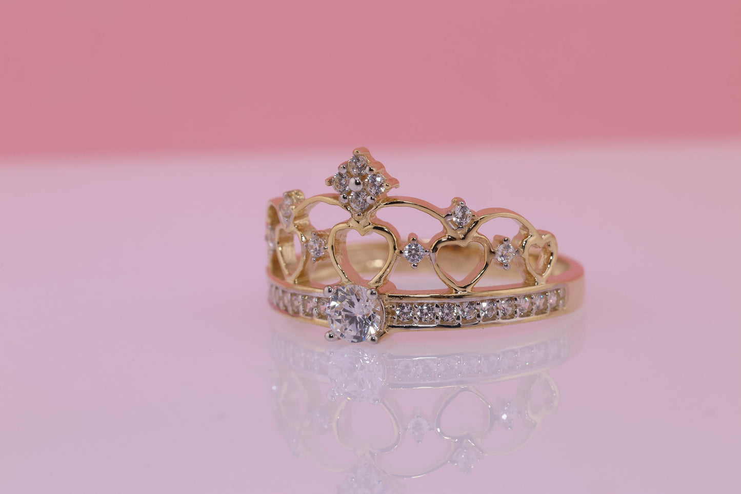 14K Gold 15 Anos Quinceanera Crown Ring K