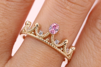 14K Gold 15 Anos Quinceanera Crown Ring J