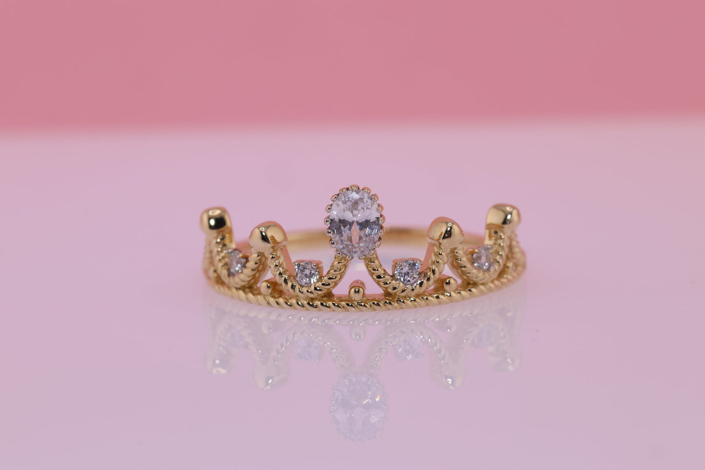 14K Gold 15 Anos Quinceanera Crown Ring I