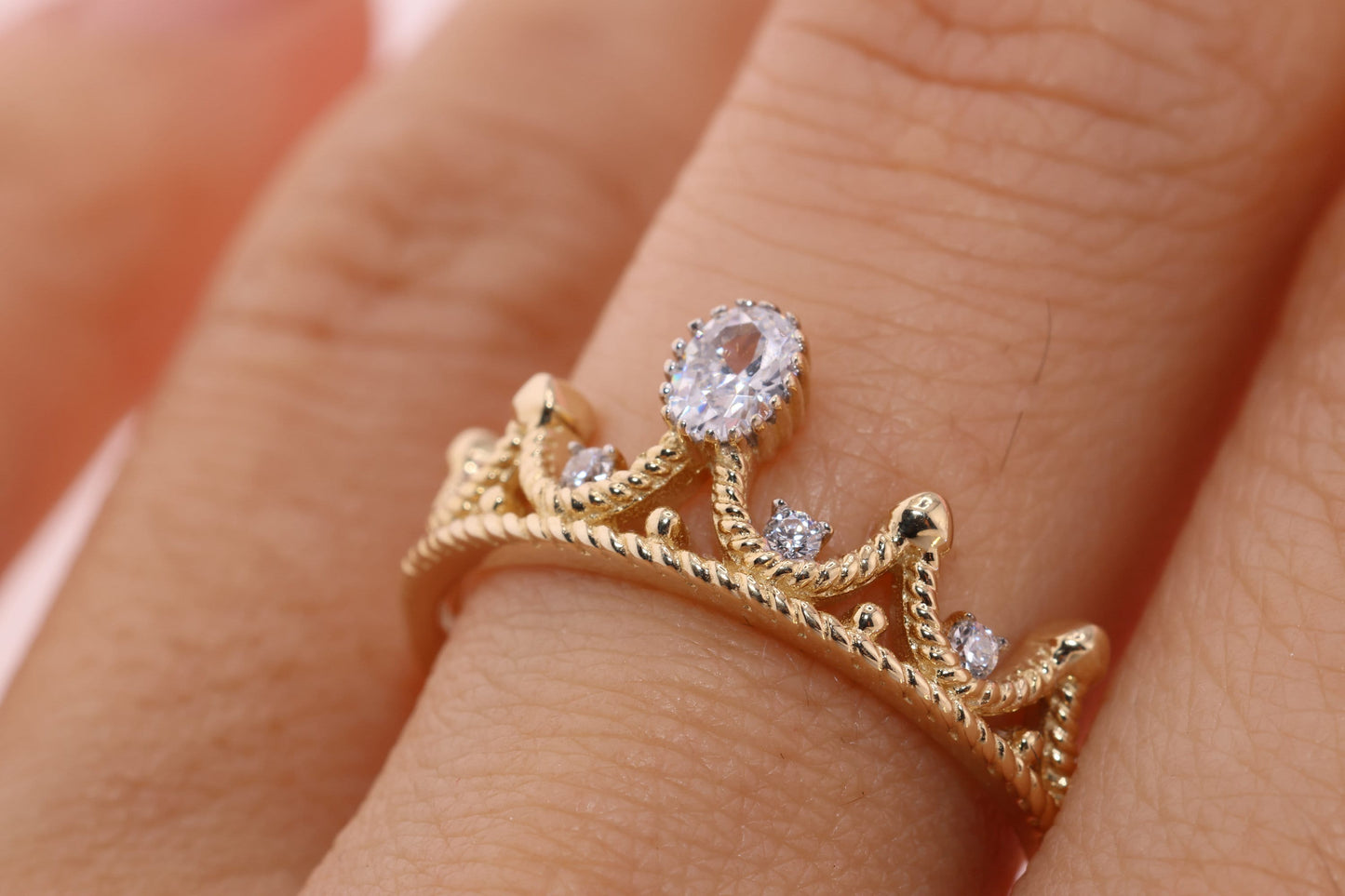 14K Gold 15 Anos Quinceanera Crown Ring I