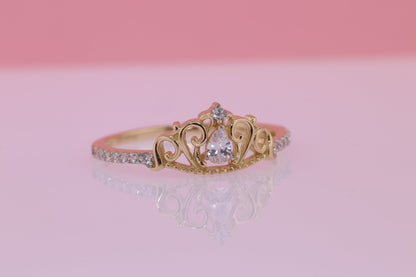 14K Gold 15 Anos Quinceanera Crown Ring H