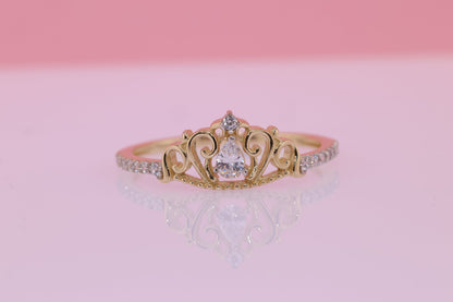 14K Gold 15 Anos Quinceanera Crown Ring H