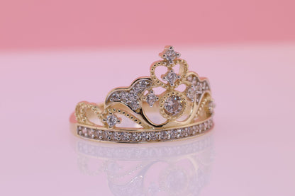 14K Gold 15 Anos Quinceanera Crown Ring G