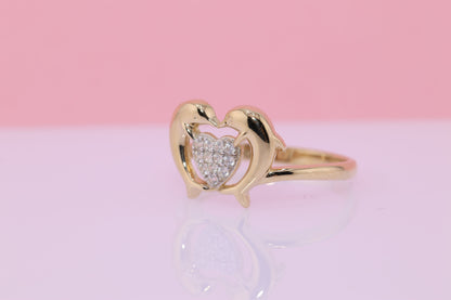 14k Gold Dolphin Ring F