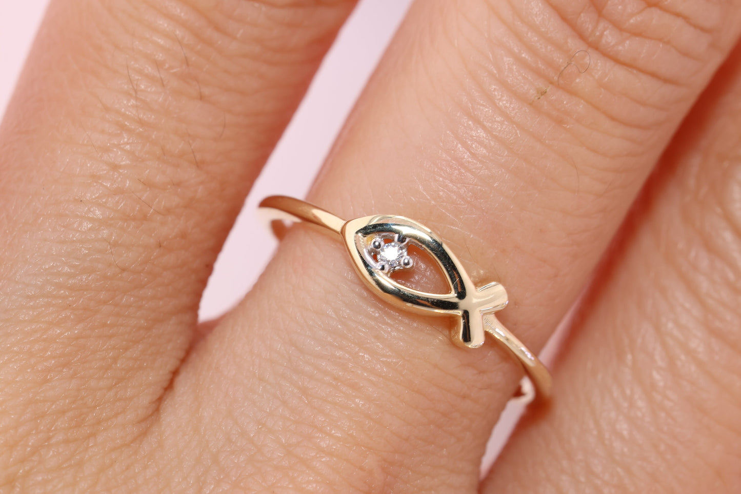 14k Solid Gold CZ Ring