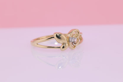 14k CZ Butterfly Ring E