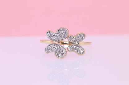 14k CZ Butterfly Ring D